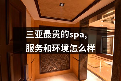 三亚最贵的spa,服务和环境怎么样