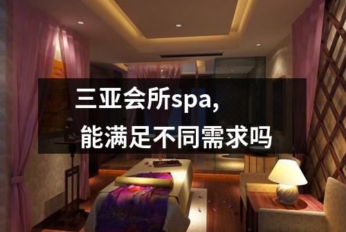 三亚会所spa,  能满足不同需求吗